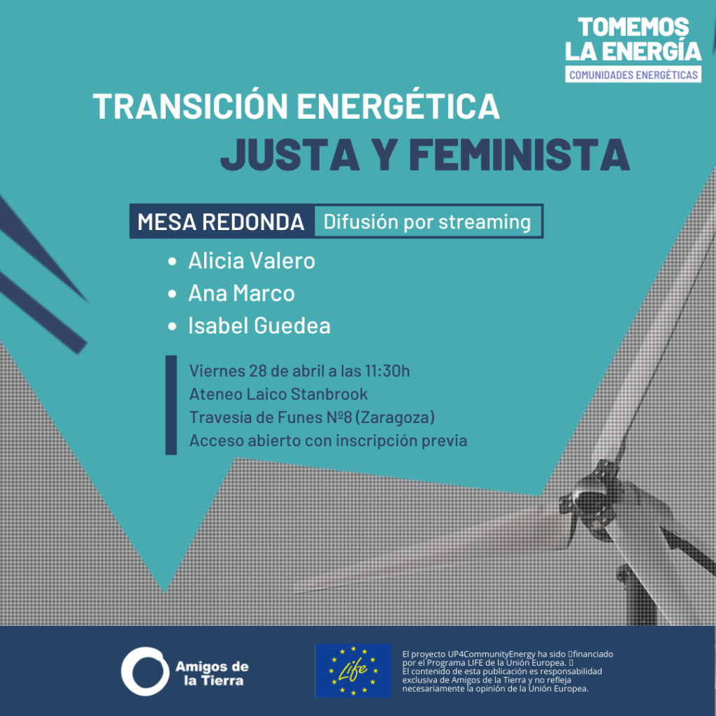 Participación de Alicia Valero en mesa redonda «Transición ecológica y feminista» de Amigos de la Tierra
