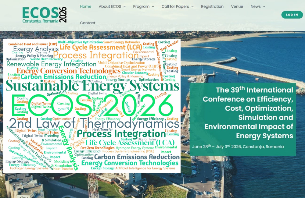 Cuatro investigadores del Instituto participan en ECOS 2026, el principal foro internacional sobre termodinámica aplicada y sostenibilidad